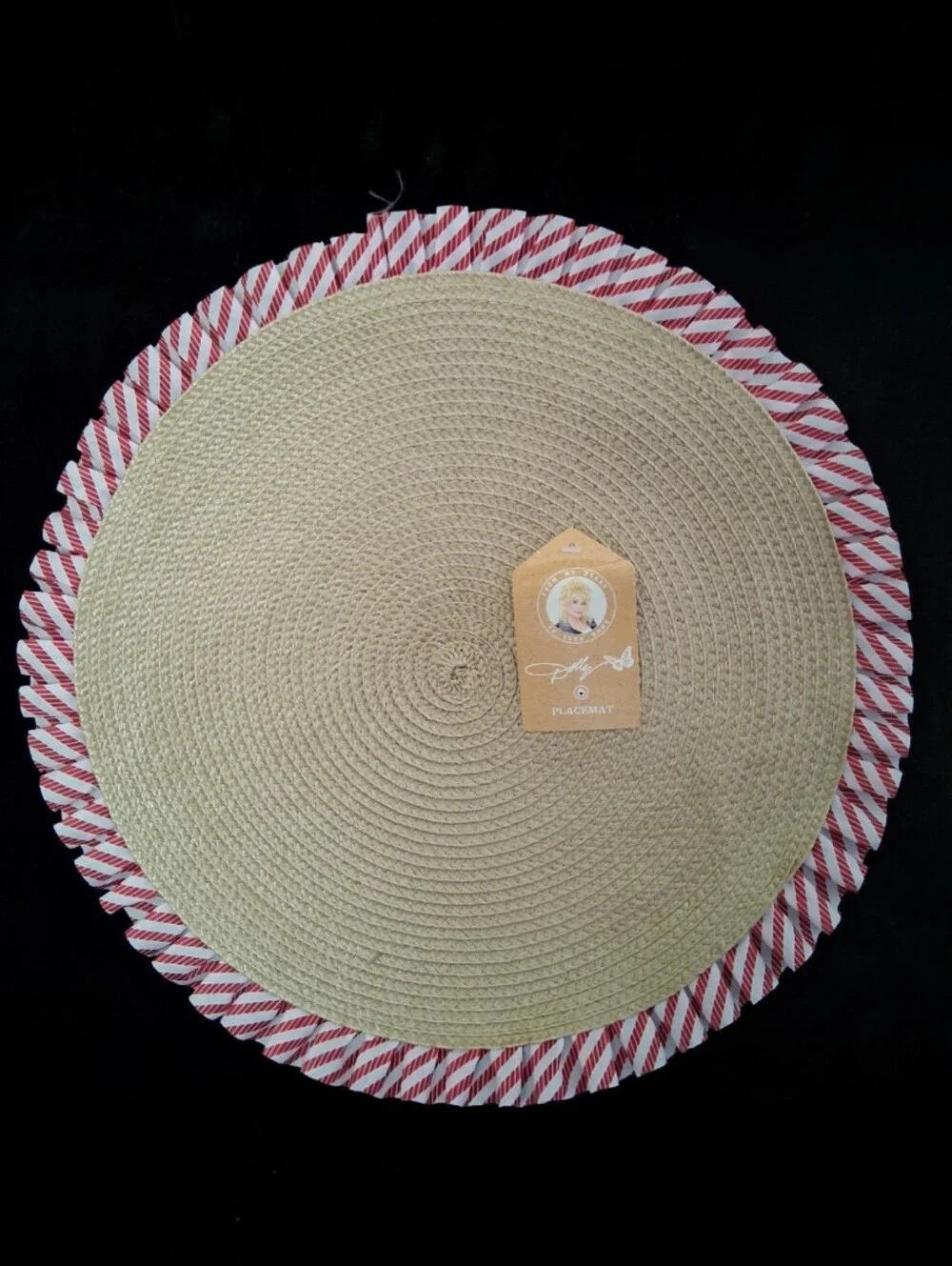 Dolly Parton Round Woven Ruffle Placemats Set Of 2